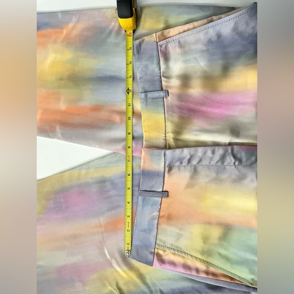 Sies Marjan Willa Printed Satin Cropped Pant Rainbow Watercolor 6 iridescent - Picture 13 of 14